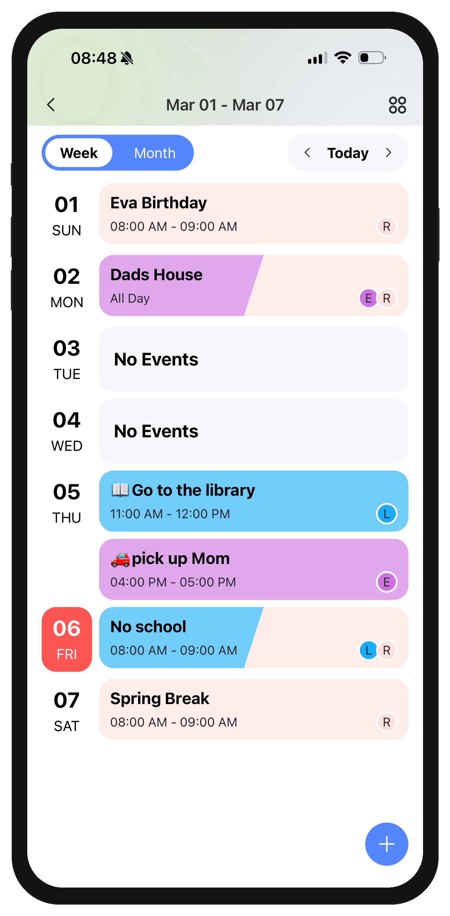Press blue plus button
